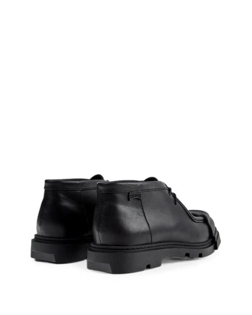 Camper Black Junction Leather Ankle Boots