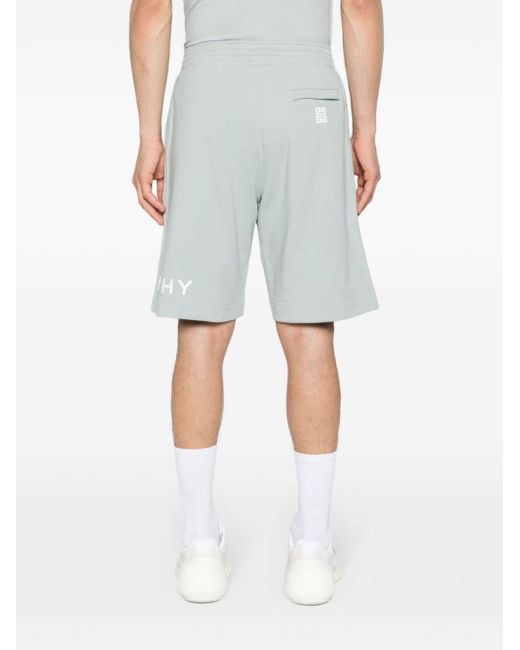 Givenchy Gray Logo-print Jersey Bermuda Shorts for men