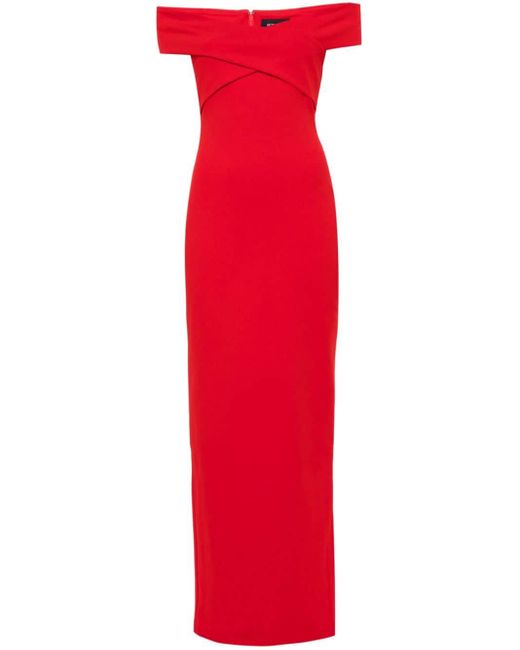 Robe midi en maille de crêpe inex Solace London en coloris Red