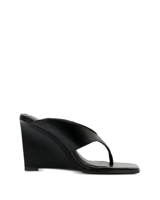 Carrano Black Wedge-Heel Sandals