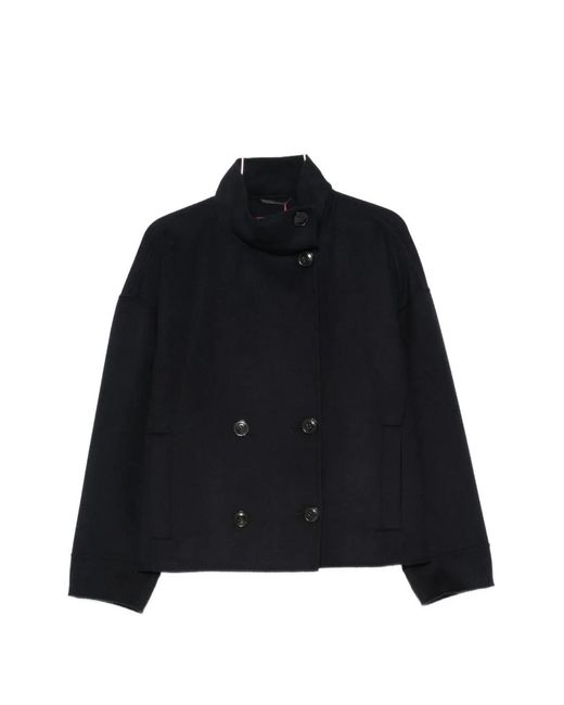 Max Mara Black Double-Breasted High-Neck Jacket