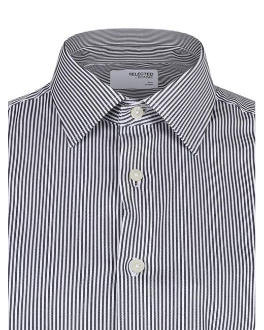 SELECTED Blue Striped Shirt for men