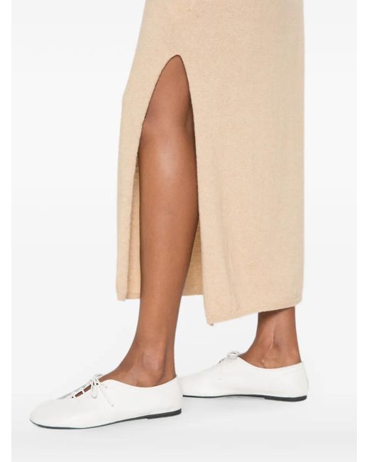 SERGIO MORETTI FIRENZE White Sleeveless Side-Slit Midi Dress