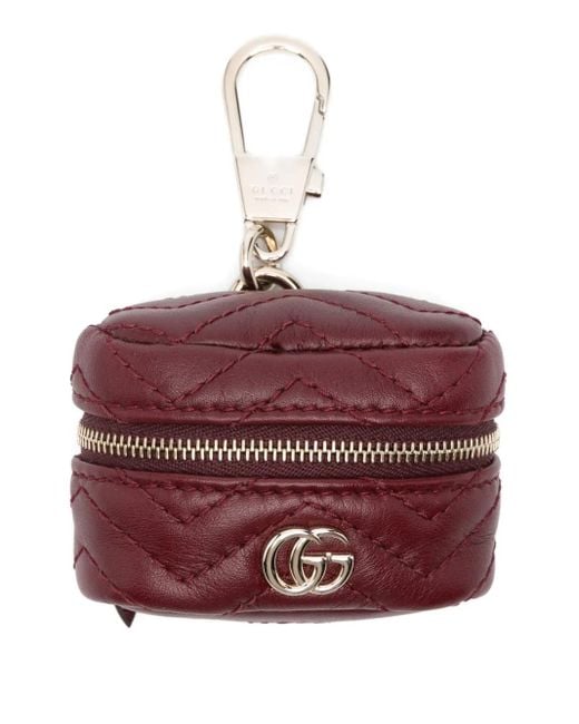 Gucci Purple Quilted Gg Keyring