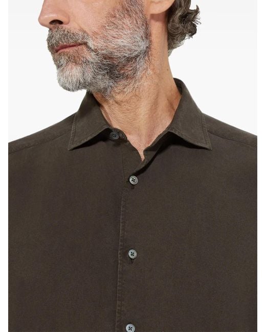 Zegna Gray Silk Shirt for men