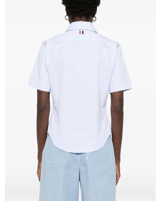 Thom Browne White Striped Poplin Shirt