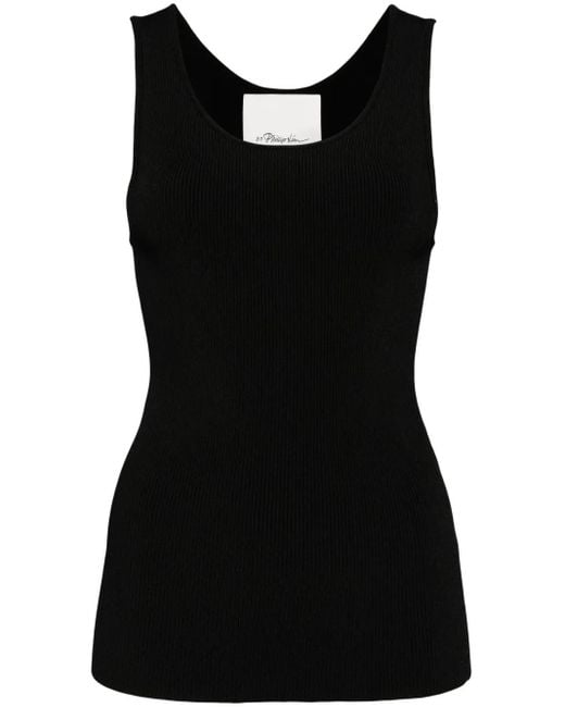 3.1 Phillip Lim Black Ribbed Tank Top