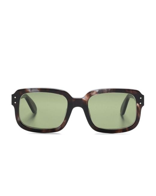 Lesca Green Dude Rectangle-frame Sunglasses