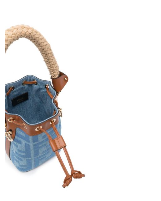 Fendi Blue Mon Tresor Mini Denim Bucket Bag