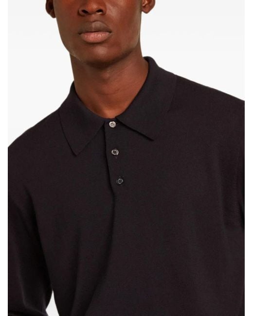 Golden Goose Deluxe Brand Blue Wool Polo Shirt for men