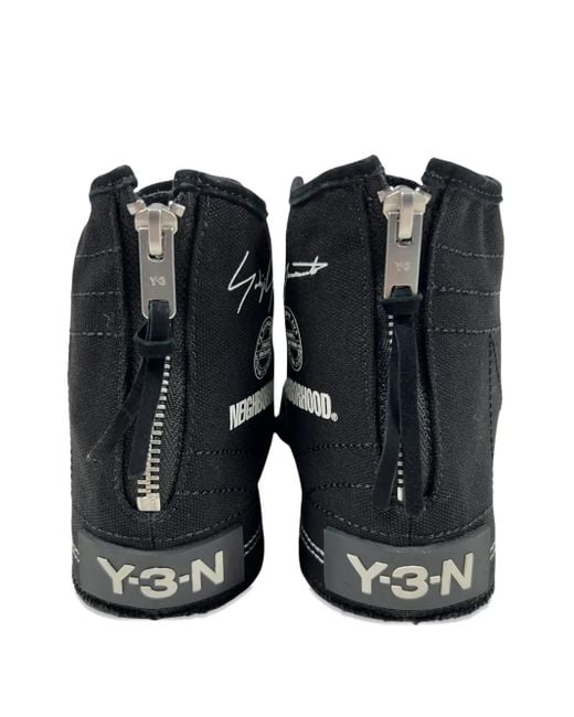 Y-3 Black X Neighborhood Zip-Detail Sneakers for men
