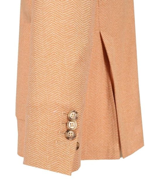 Al Duca D'aosta Pink Double-Breasted Herringbone-Weave Blazer for men