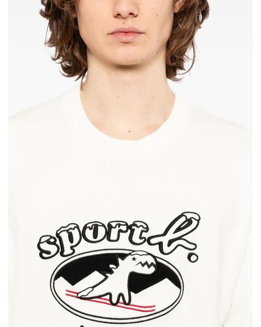 SPORT b. by agnès b. White Ski Dino Christmas Sweater for men