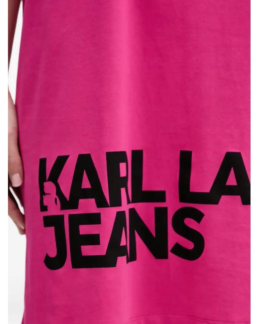 Karl Lagerfeld Pink Short-Sleeves Mini Dress