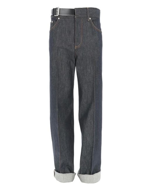Stella McCartney Gray Raw Belt Jeans