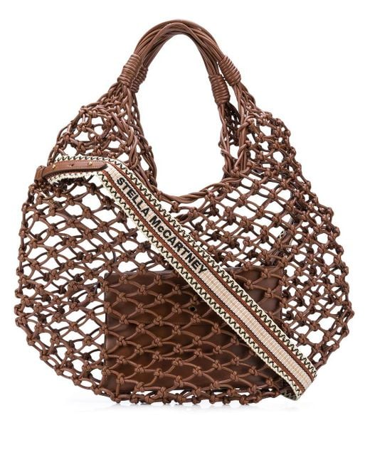 Stella McCartney Brown Knotted Net Tote Bag