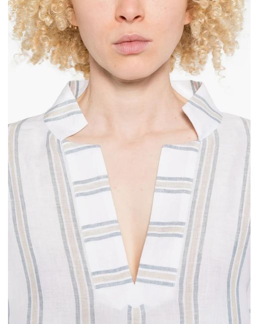 Fedeli White Martin Striped Blouse