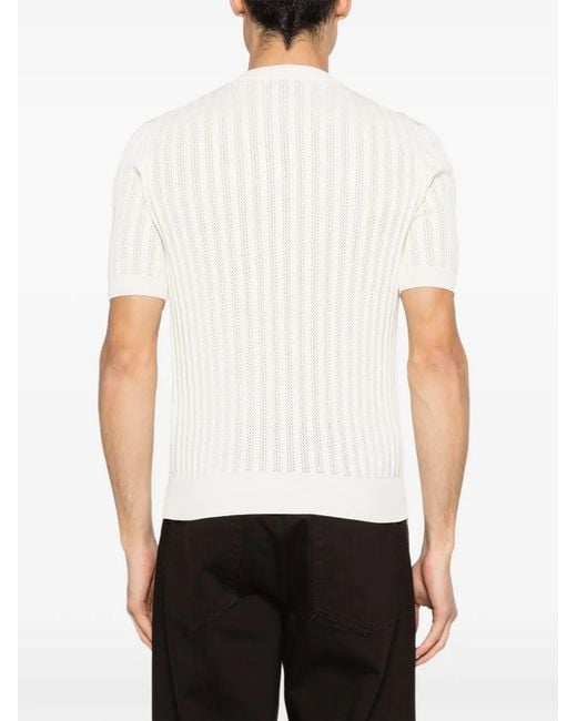 LUIGI GENTILE White Short-Sleeve Sweater for men