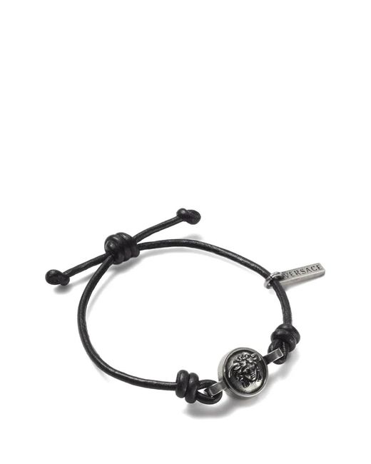 Versace Metallic Medusa Leather Bracelet
