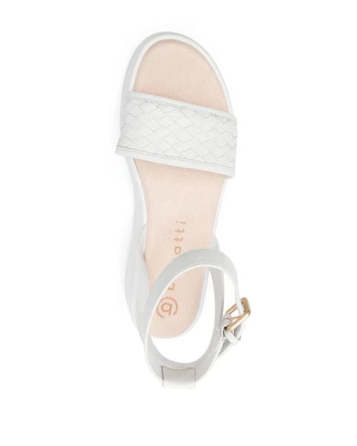 Bugatti White 45Mm Kya Interwoven Leather Sandals