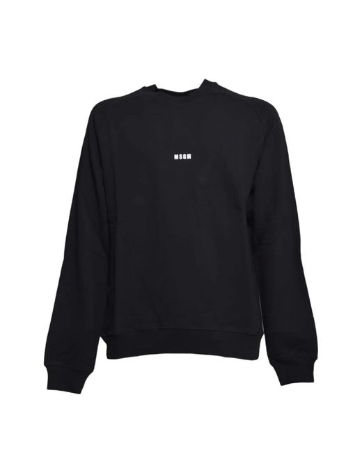 MSGM Black Logo Crew-Neck Sweatshirt for men