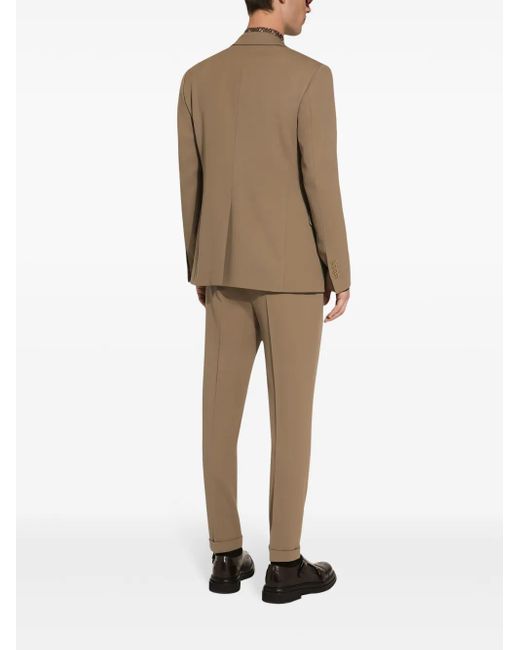 Dolce & Gabbana Brown Double-Breasted Peak Lapel Jacket for men