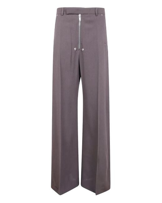 Pantaloni Belas A Gamba Ampia Con Zip E Pieghe di Rick Owens in Purple