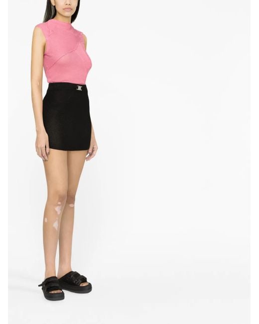 1017 ALYX 9SM Black Buckle-Detail Knit Miniskirt