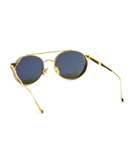 Linda Farrow Green Round-Frame Sunglasses