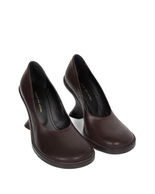 Dries Van Noten Black 90Mm Leather Wedge Pumps