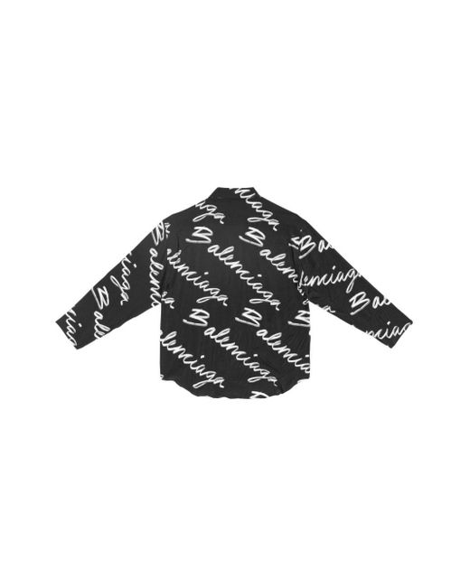 Balenciaga Black Handwritten Logo-print Shirt