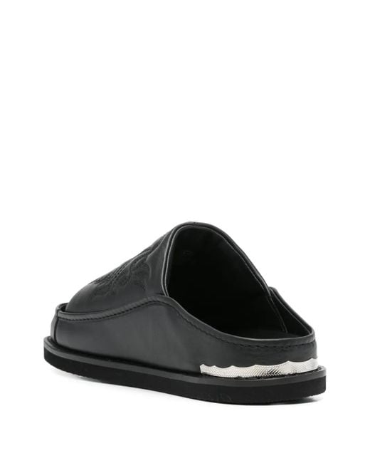 Toga Black Embroidered Sandals