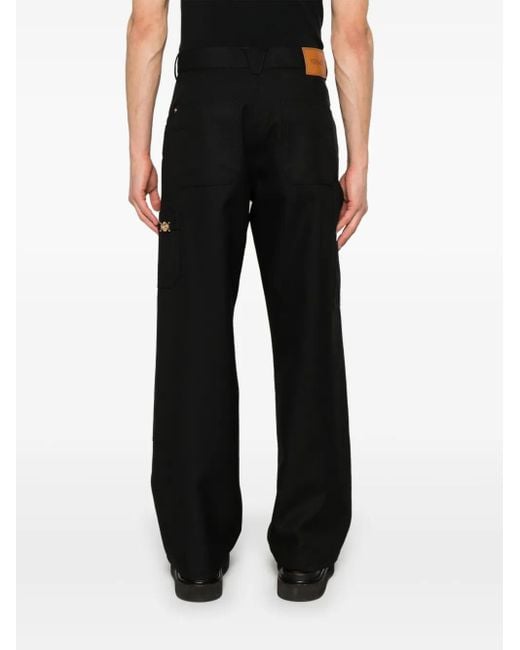 Versace Black Carpenter Straight-Leg Trousers for men