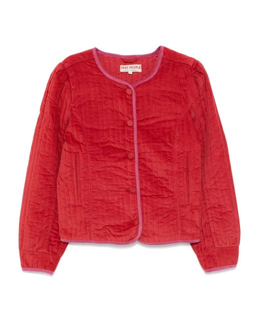 Free People Red Natalia Jacket