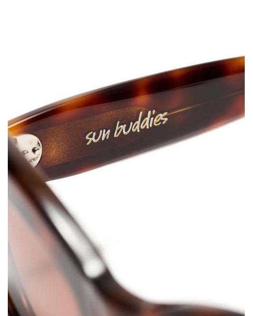 Sun Buddies Brown Courtney Oval-Frame Sunglasses