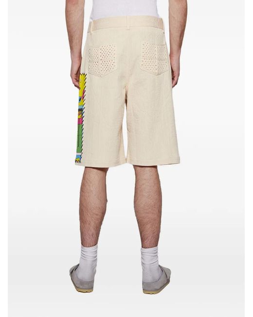 The Elder Statesman White Buttoned Shorts for men