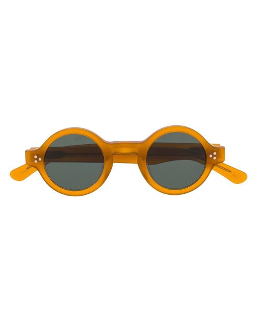 Lesca Orange Runde Sonnenbrille