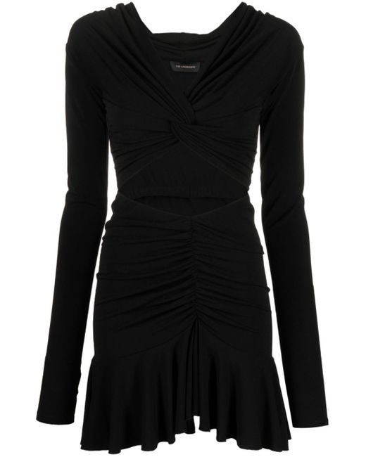 Vestido corto Natalia con aberturas ANDAMANE de color Black
