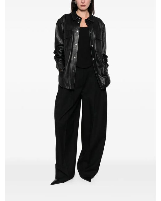 MEDEA Black Pocket Leather Jacket