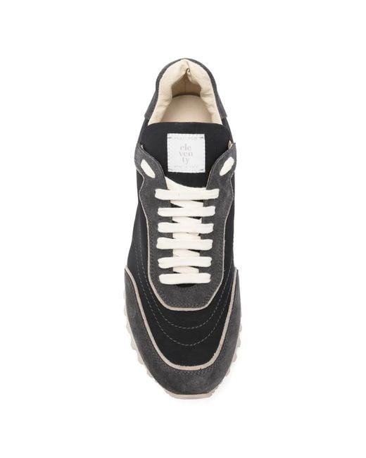Eleventy White Panelled Ridged-Sole Sneakers for men
