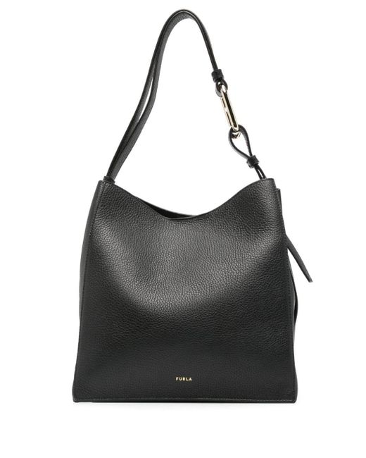 Furla Black Nuvola Leather Shoulder Bag