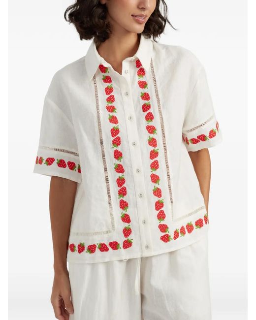 Chinti & Parker White Strawberry Shirt