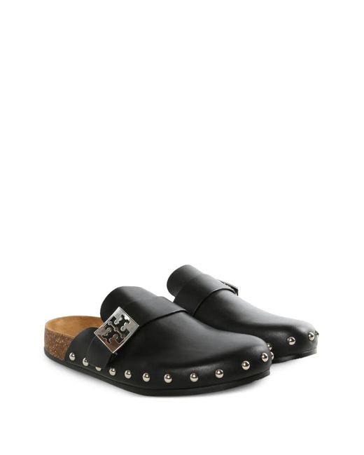 Tory Burch Black Mules Mellow Cloutées
