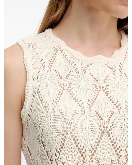 INTROPIA White Openwork Knitted Top