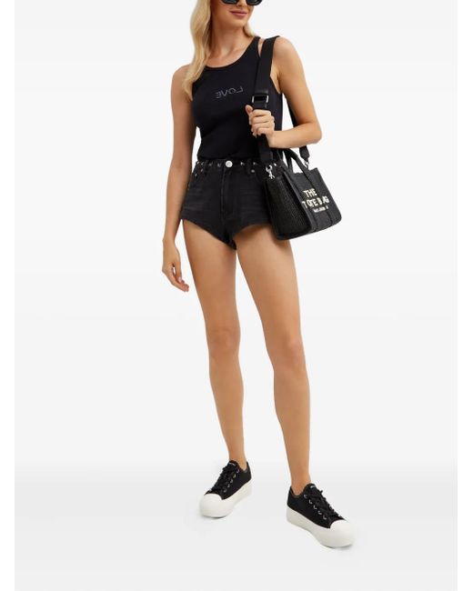 One Teaspoon Black Studded Five-Pockets Shorts