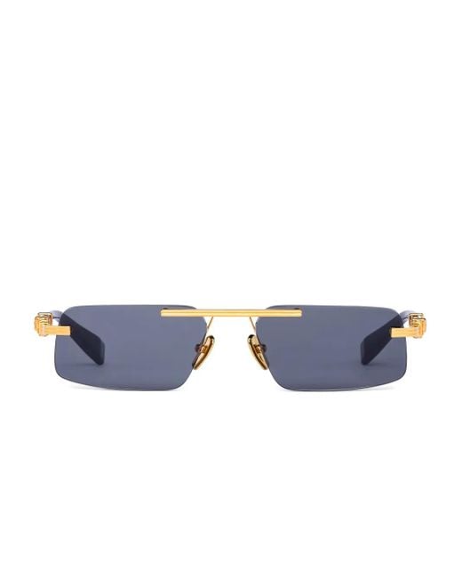 Balmain Blue Geometric-Frame Sunglasses