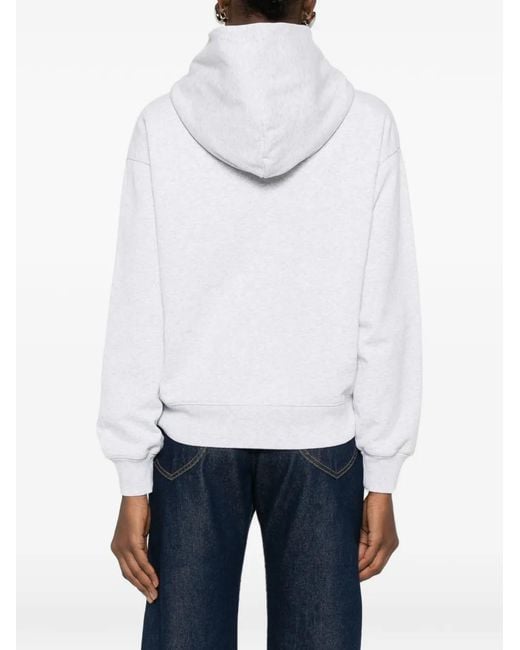 Sporty & Rich White Hoodie À Fermeture Zippée