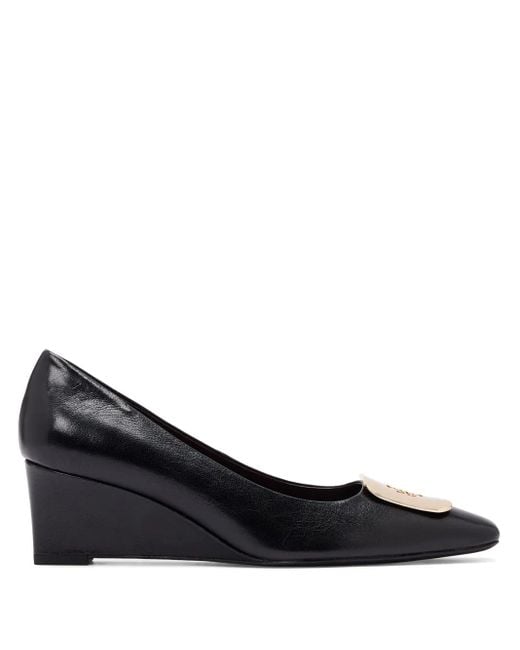 Tory Burch Black Georgia Wedge 55 Mm (Perfect) High Heels