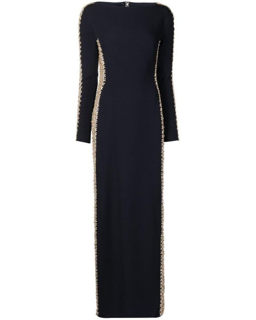 Jenny Packham Crystal-embellished Shift Gown in Midnight (Blue) | Lyst