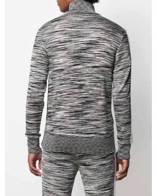 Palm Angels Gray X Missoni Melange Knit Zip-front Track Jacket